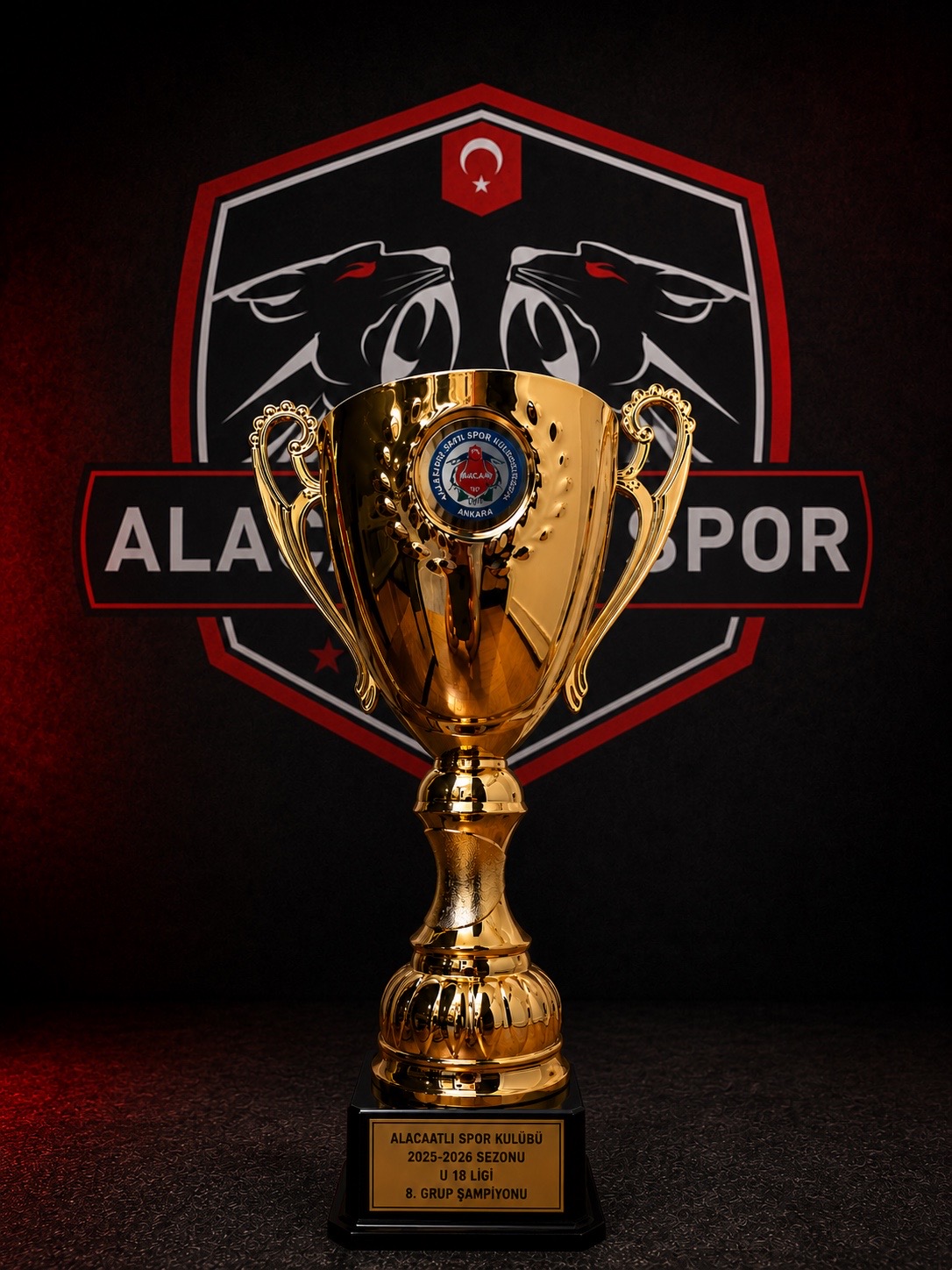 Alacaatlı Spor Kulübü 2025-2026 U18 Ligi Ankara 8. Grup Şampiyonluğu kupası